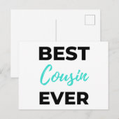 Best Cousin Ever 2 Feiertagspostkarte (Vorne/Hinten)