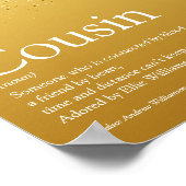 Best Cousin Ever Definition Gold Glitter Glam Poster (Ecke)