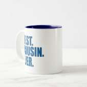 Best. Cousin. Immer.(Blau) Zweifarbige Tasse (Vorderseite Links)