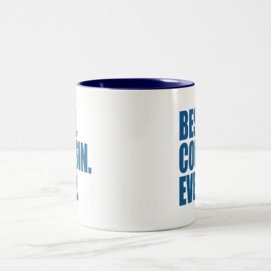 Best. Cousin. Immer.(Blau) Zweifarbige Tasse (Mittel)