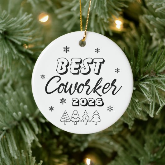 Best Coworker Ever Ornament, Personalized Team Keramik Ornament (Baum)