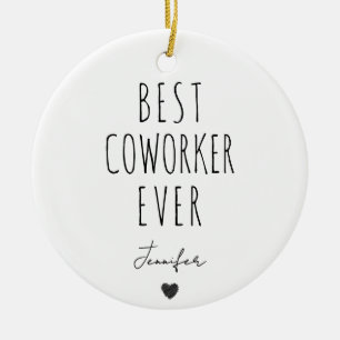 Best Coworker je Individuelle Name Weihnachten Keramik Ornament
