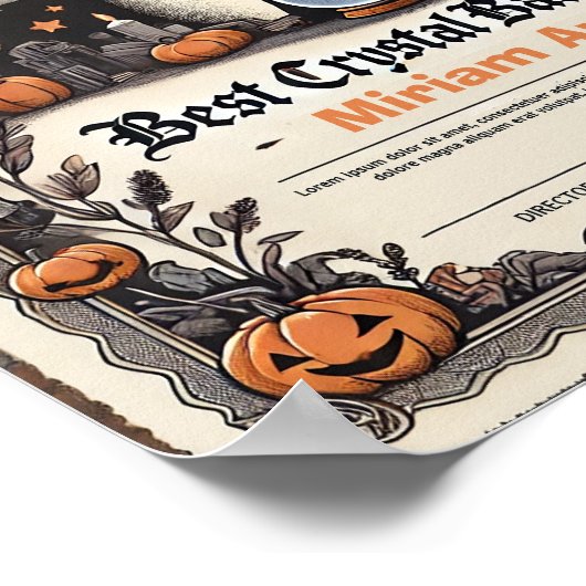 Best Crystal Ball Reader Diplom - Hexenhase Poster (Ecke)