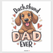 Best Dachshund Dad Ever T Shirt Aufkleber (Blatt)