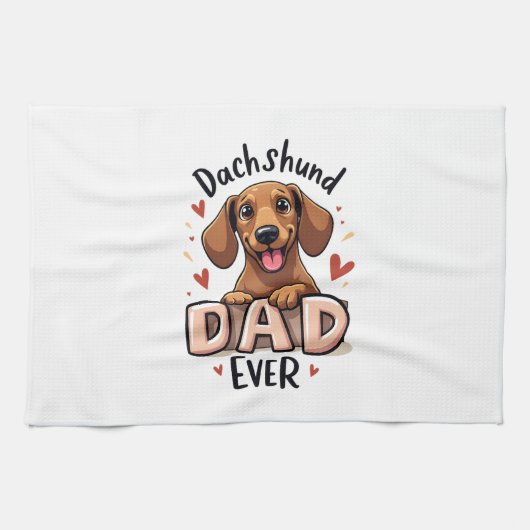 Best Dachshund Dad Ever T Shirt Geschirrtuch (Horizontal)