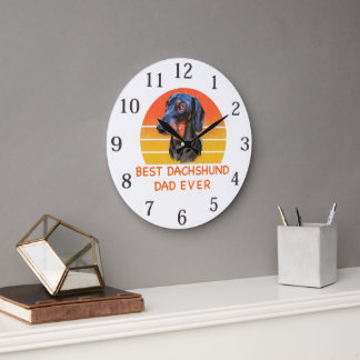 Best dachshund dad ever T-Shirt Große Wanduhr
