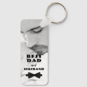 Best Dad and Husband Black Tie Elegant Photo Schlüsselanhänger (Rückseite)