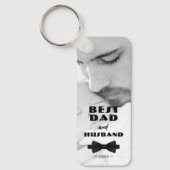 Best Dad and Husband Black Tie Elegant Photo Schlüsselanhänger (Vorderseite)