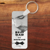 Best Dad and Husband Black Tie Elegant Photo Schlüsselanhänger (Rückseite)