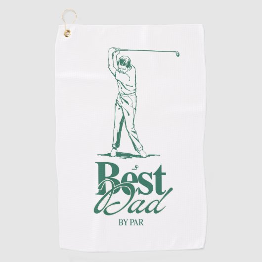 'Best Dad By Par' Classic Style Good Golf Pun Gift Golfhandtuch (Vorderseite)