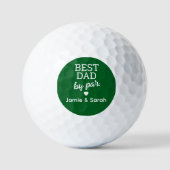 Best Dad by Par Custom Green White Golfball (Vorderseite)