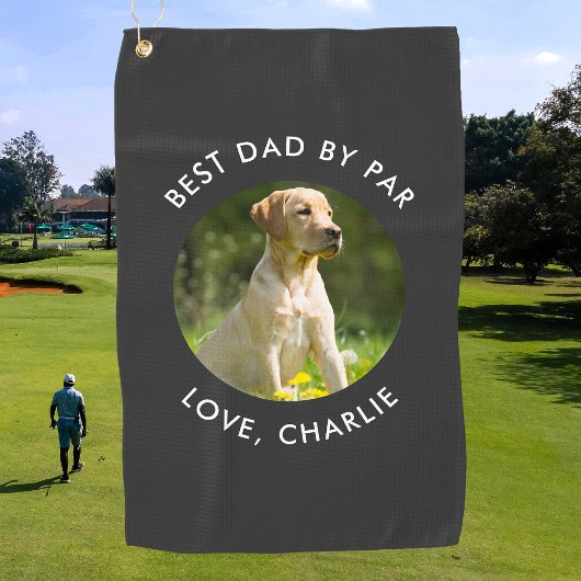 Best Dad By Par Custom Photo Name Personalized Golfhandtuch