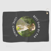 Best Dad By Par Custom Photo Name Personalized Golfhandtuch (Horizontal)