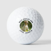 Best Dad By Par Custom Photo Text Golfball (Vorderseite)