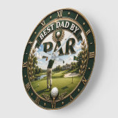 Best Dad by Par Funny Golf Gift for Dad  Große Wanduhr (Winkel)