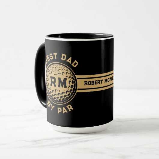 Best Dad By Par Golf Ball Personalized  Tasse (Vorderseite Links)
