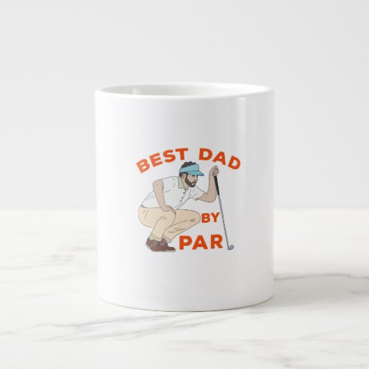 Best Dad By Par Jumbo-Tasse (Vorderseite)