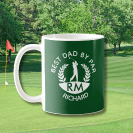 BEST DAD BY PAR MONOGRAM NAME KAFFEETASSE