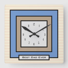 Best Dad Classic Squares Wall Clock Quadratische Wanduhr