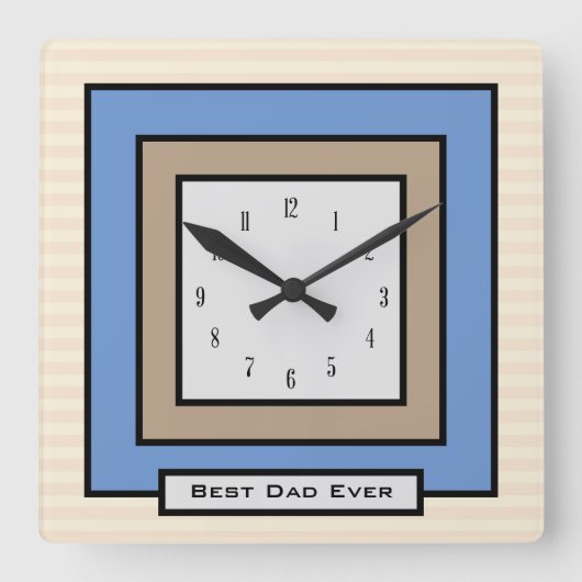 Best Dad Classic Squares Wall Clock Quadratische Wanduhr (Vorderseite)