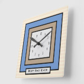 Best Dad Classic Squares Wall Clock Quadratische Wanduhr (Winkel)