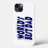 Best Dad dark blue 3d text Case-Mate iPhone Hülle (Rückseite)
