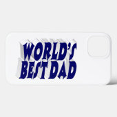 Best Dad dark blue 3d text Case-Mate iPhone Hülle (Rückseite (Horizontal))