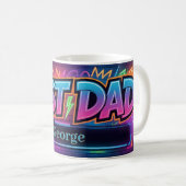 "BEST DAD" Design with Placeholder for Custom Name Kaffeetasse (VorderseiteRechts)