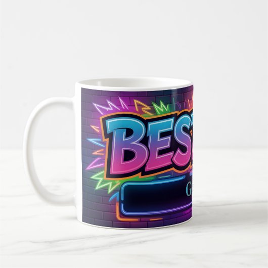 "BEST DAD" Design with Placeholder for Custom Name Kaffeetasse (Links)