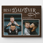  Best Dad Ever 2 Photos Fathers Day Rustic Wood Fotoplatte (Vorderseite)