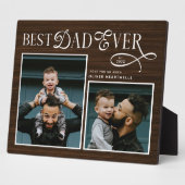  Best Dad Ever 2 Photos Fathers Day Rustic Wood Fotoplatte (Seite)