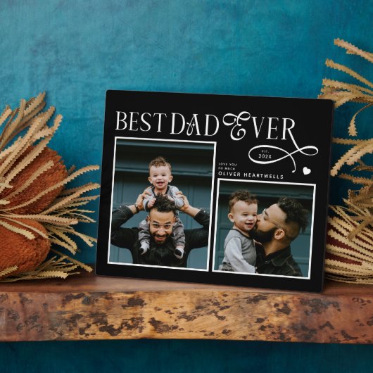  Best Dad Ever 2 Photos Heart Fathers Day Gifts Fotoplatte (Seite)