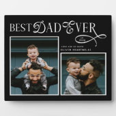  Best Dad Ever 2 Photos Modern Fathers Day Gifts Fotoplatte (Vorderseite)