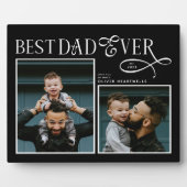  Best Dad Ever 2 Photos Modern Fathers Day Gifts Fotoplatte (Vorderseite)