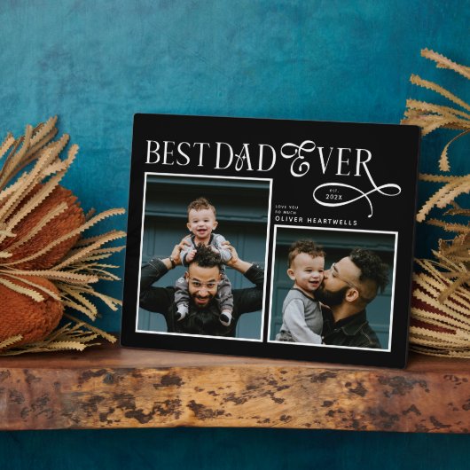  Best Dad Ever 2 Photos Modern Fathers Day Gifts Fotoplatte (Seite)
