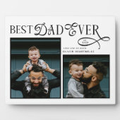  Best Dad Ever 2 Photos Modern Fathers Day Gifts Fotoplatte (Vorderseite)