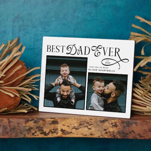  Best Dad Ever 2 Photos Modern Fathers Day Gifts Fotoplatte (Seite)