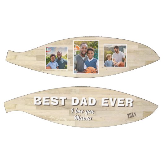 Best Dad Ever 3 Photo Collage Father Basketball (Panele)