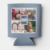 Best Dad Ever 4 Photo Collage Personalized Gray Dosenkühler (Vorderseite)