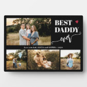 Best dad ever 4 photos personalized black fotoplatte (Vorderseite)