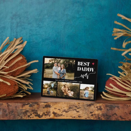 Best dad ever 4 photos personalized black fotoplatte (Seite)