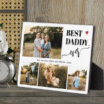 Best dad ever 4 photos personalized fotoplatte<br><div class="desc">Create your own modern simple best daddy ever typography script with 4 custom photos keepsake black and white plaque for Father's Day,  his birthday,  or any other occasion.</div>