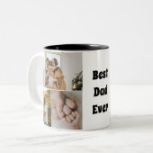 Best Dad Ever 5 Photo Collage Zweifarbige Tasse (Vorderseite Links)