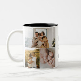 Best Dad Ever 5 Photo Collage Zweifarbige Tasse