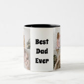 Best Dad Ever 5 Photo Collage Zweifarbige Tasse (Mittel)