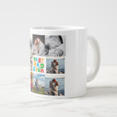Best Dad Ever 8 Photo Custom Personalized Collage Jumbo-Tasse (Vorderseite Rechts)