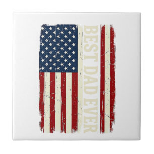 Best Dad Ever Amerikanische Flagge Vintage Vector  Fliese