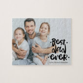 Best Dad Ever Black Custom Photo Gift From Kids Puzzle (Horizontal)