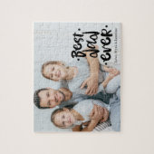Best Dad Ever Black Custom Photo Gift From Kids Puzzle (Vertikal)