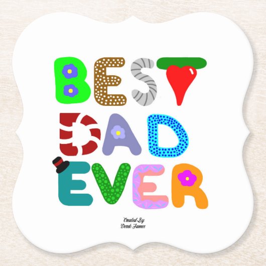 Best Dad Ever Bracket Paper Coaster Untersetzer (Vorderseite)